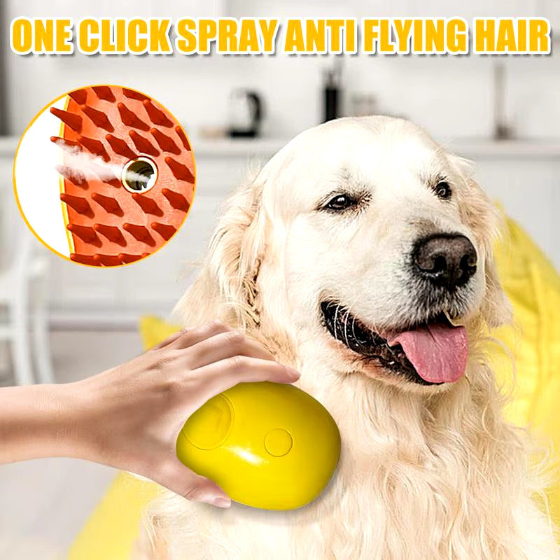 Electric Cat and Dog Grooming Comb with Steam and Water Spray for Bathing and Massage