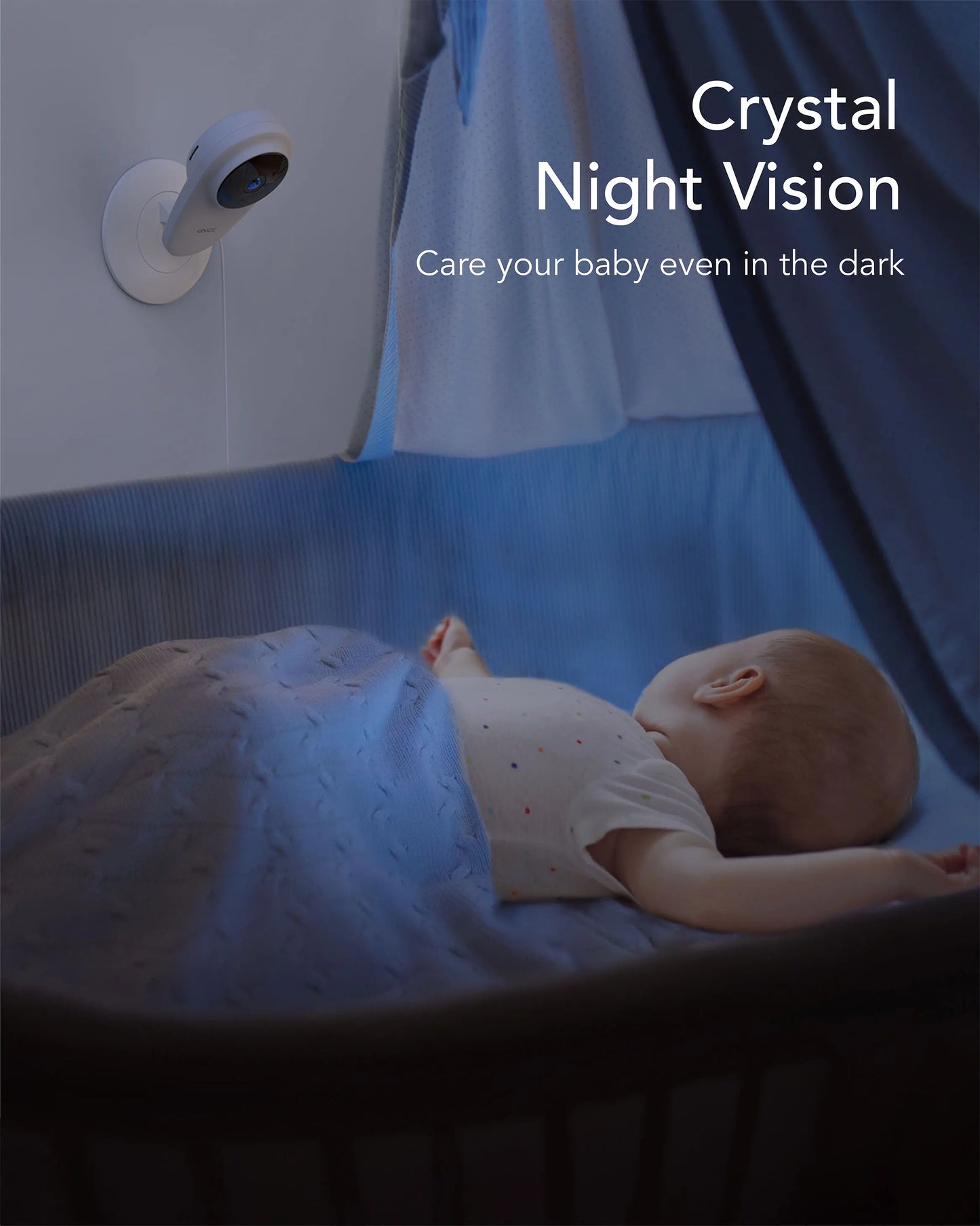 C1 Smart Baby Monitor - Indoor Surveillance Camera for Infants, Pets, and Security with Remote App Monitoring, Infrared Night Vision, and Two-Way Audio