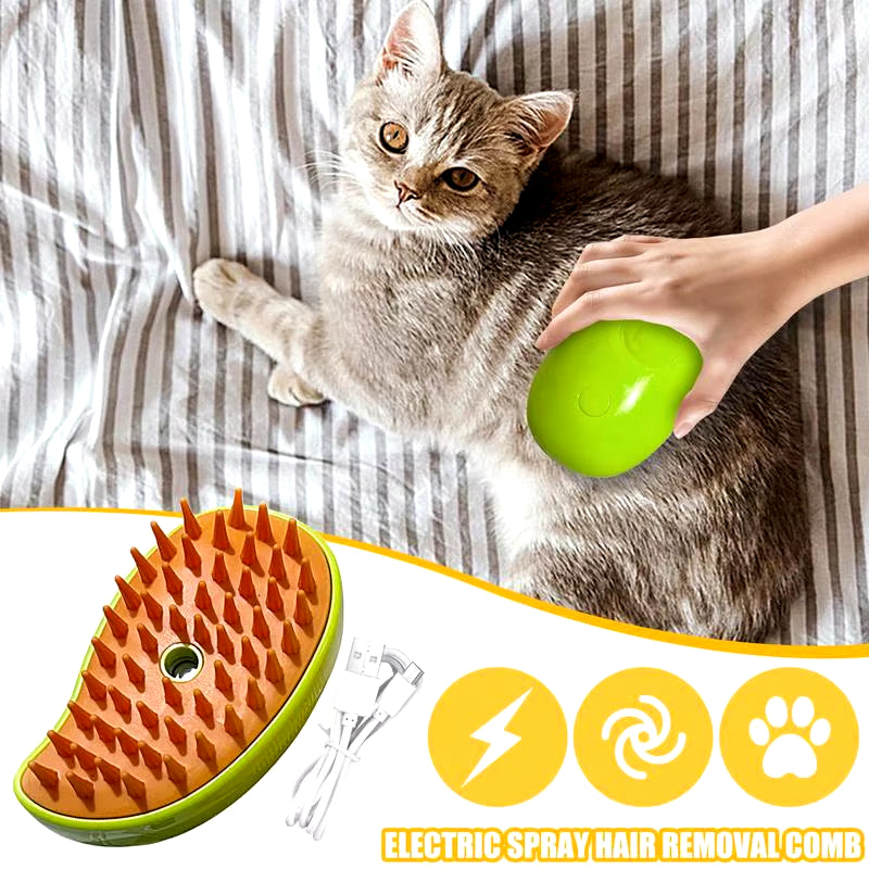 Electric Cat and Dog Grooming Comb with Steam and Water Spray for Bathing and Massage