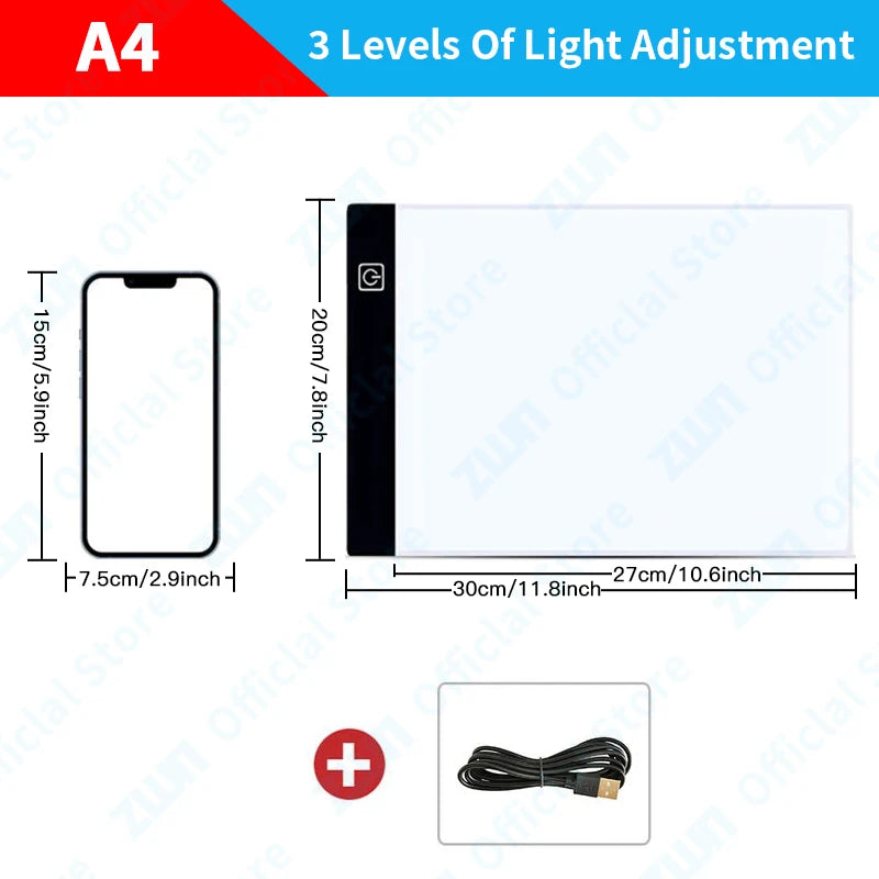 A3/A4/A5 3-Level Dimming Led Drawing Copy Pad Board Children'S Toy Painting Educational Kids Grow Creative Gifts for Children